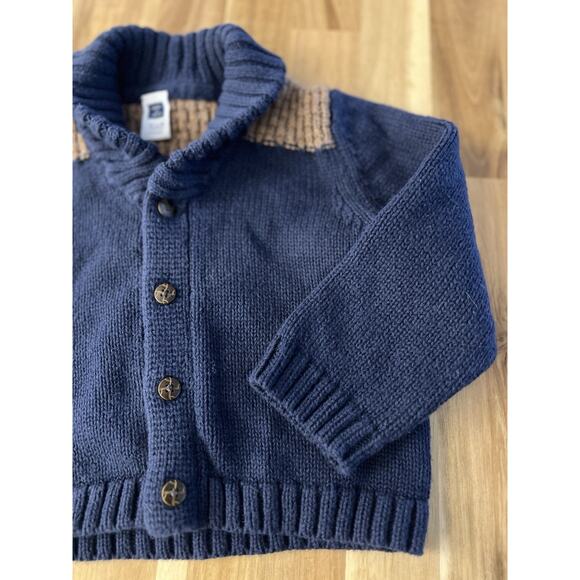 Janie and Jack Baby Cable Knit Shawl Cardigan Sz 12-18 Sweater 100% Cotton - Picture 2 of 7